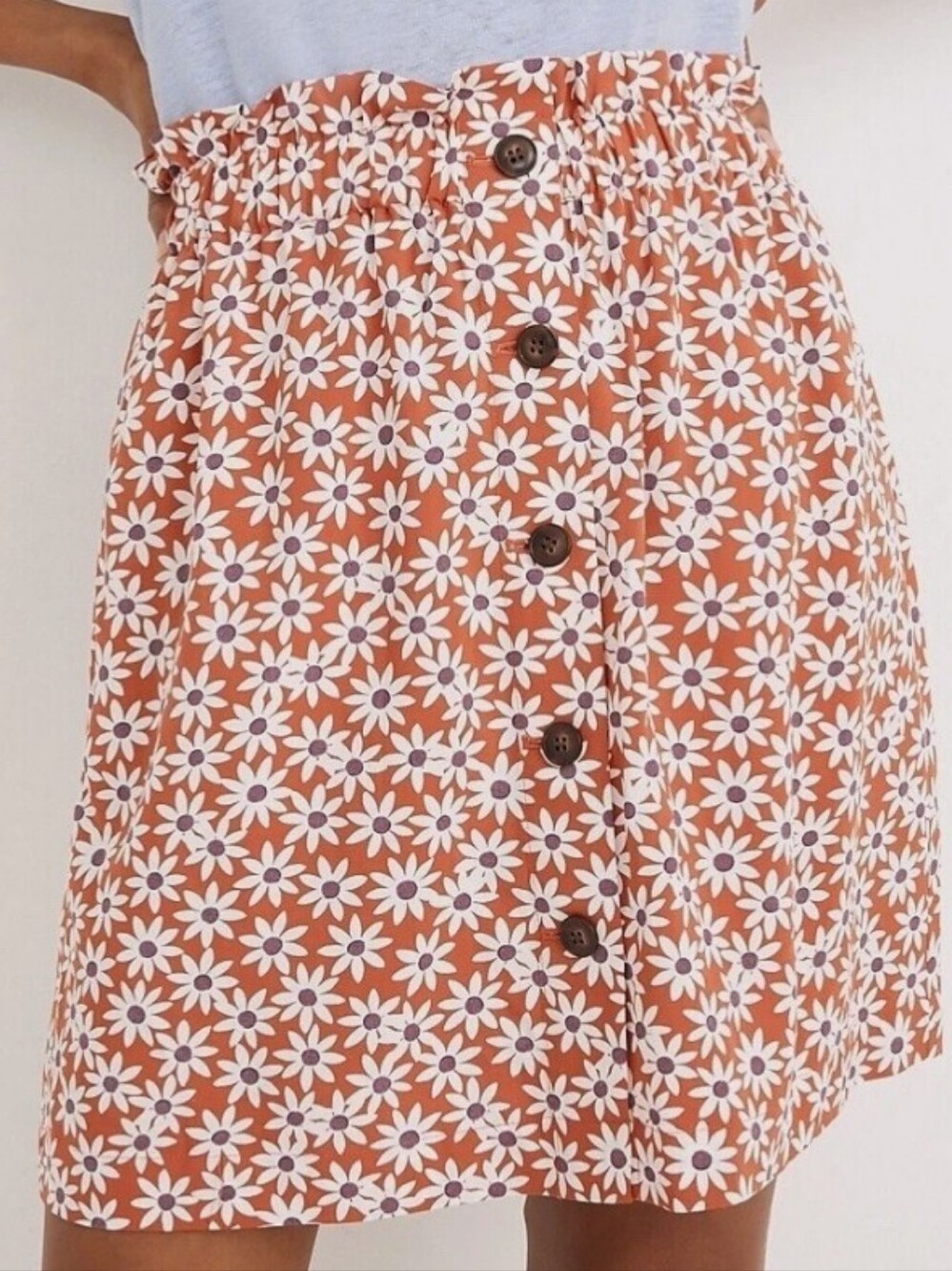Madewell Paperbag Button-front Mini Skirt Size L
